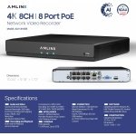 AMLINK 4K POE Security Camera System Outdoor, 8CH POE NVR, 4pc 4K Bullet Camera - Image 4