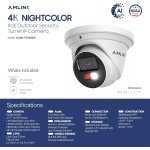 AMLINK 4K POE Security Camera System Outdoor, 8CH POE NVR, 4pc 4K Turret Camera - Image 7