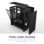 NZXT H5 Flow - Compact ATX Mid-Tower PC Case - Black - Image 8