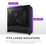 NZXT H5 Flow - Compact ATX Mid-Tower PC Case - Black - Image 4
