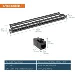 Tecmojo UL Listed 24-Port Cat6A UTP Patch Panel with Lnline Keystone Couplers - Image 3