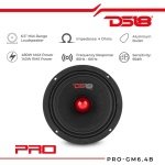 DS18 PRO-GM6.4B Loudspeaker - 6.5", Midrange, Red Aluminum Bullet, 480W Max - Image 2