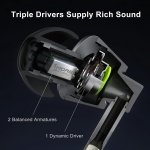 1MORE Triple Driver in-Ear Headphones Hi-Res Wired Earbuds with Mics - Image 2