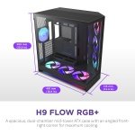 NZXT H9 Flow RGB+ - Dual-Chamber ATX PC Case - Black - Image 3