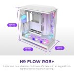 NZXT H9 Flow RGB+ - Dual-Chamber ATX PC Case - White - Image 3
