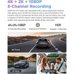 VIOFO A229 Pro 4K 3CH Dash Cam HDR for Front & Rear & Inside with STARVIS 2 - Image 2