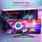 Sceptre 34-Inch Curved Ultrawide WQHD Monitor (3440 × 1440), R1500, up to - Image 5