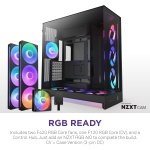 NZXT H9 Flow RGB+ - Dual-Chamber ATX PC Case - Black - Image 4