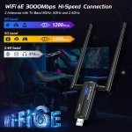 EDUP® USB 3.0 WiFi 6E Adapter for PC, AX3000M, Mt7921au, 802.11ax - Image 3