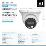 Amcrest 5MP AI Turret IP PoE Camera w/ 49ft Nightvision, Security IP Camera - Image 8