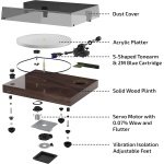 Fluance RT85 Turntable with Ortofon Cartridge, Acrylic Platter, Speed Control - Image 6